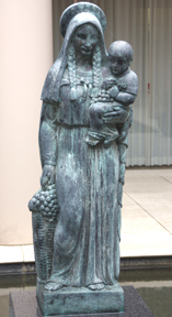 statue of Madonna and grapes