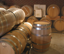 barrel room at Friday's Creek Winery