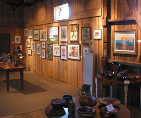 art gallery at Friday's Creek Winery